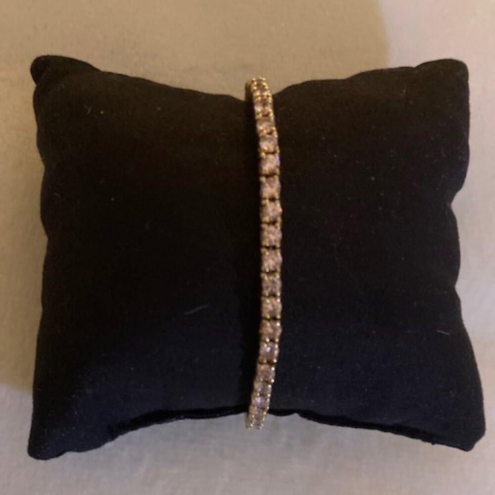 Sterling Silver 925 Gold Vermeil Brand New Tennis Bracelet – CZ – 7.5”